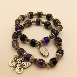 AMETHYST AND SILVER BRACELET